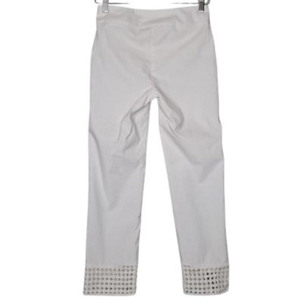 Soft Surrounding Embroidered Cuff Cropped Pull On Pants - Picture 2 of 6